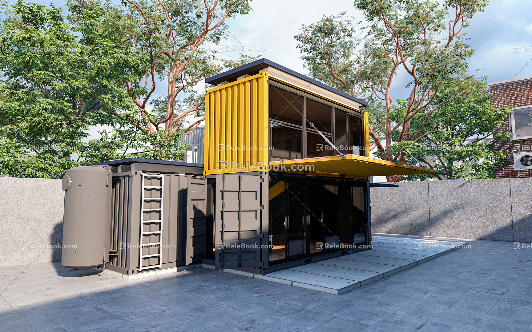 Modern Container Store Container Cafe Cultural and Creative Container Public Building Small Building Post Building 3d model