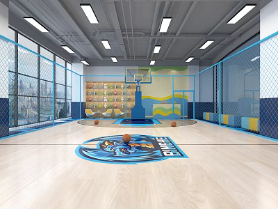 Blue Stadium Children's Basketball 3d model