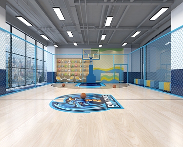 Blue Stadium Children's Basketball 3d model