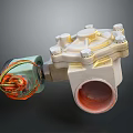 Mechanical Valve With Metal Construction Colored Wiring And Flange Interface 3d model
