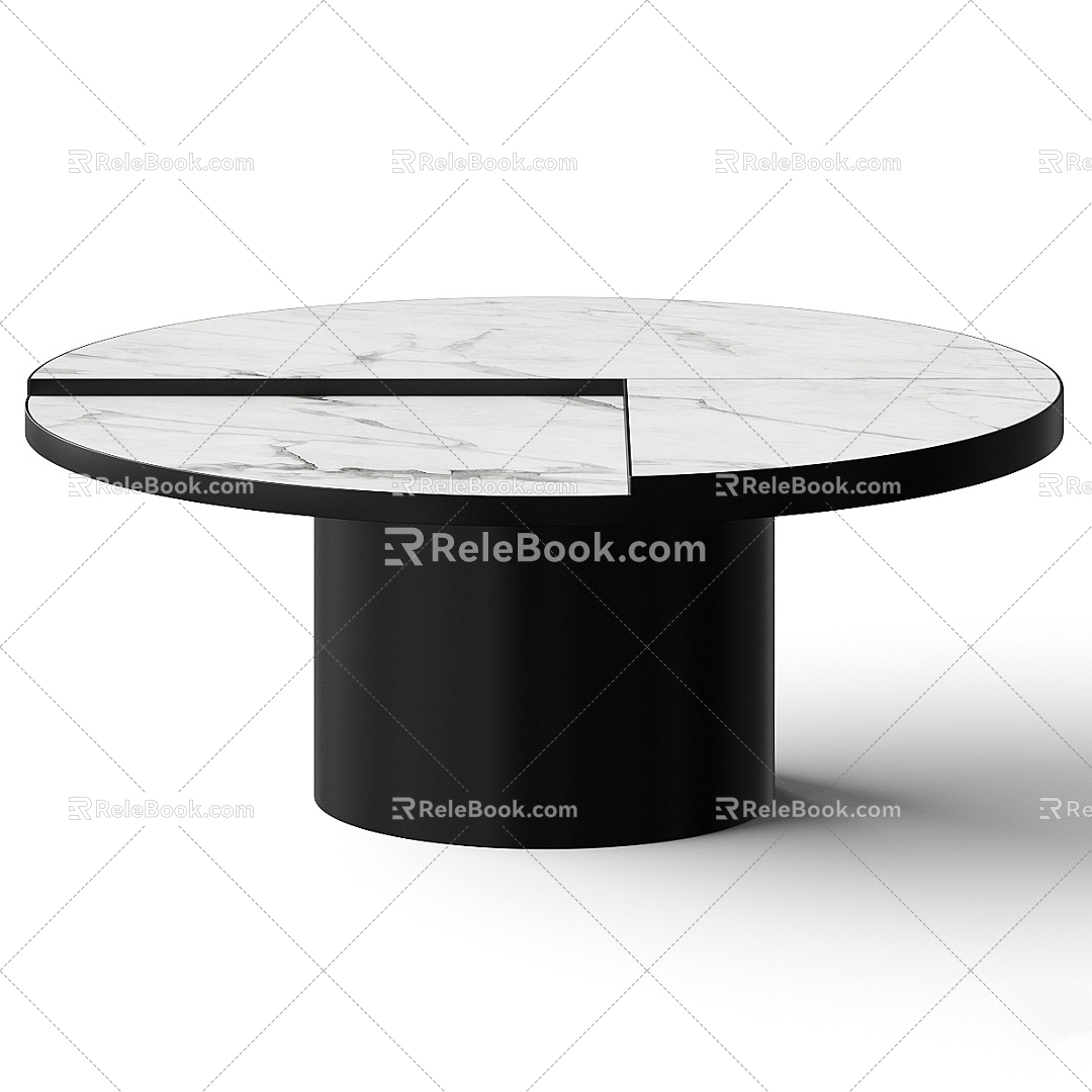 Round marble coffee table 3d model