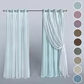 Light Blue Sheer Curtains With Double Layer Design And Multiple Color Options
