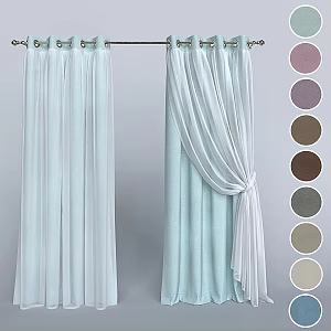 Modern fabric curtains 3d model