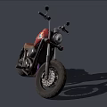 Vintage Red Motorcycle With Brown Seat Decorative Stickers And Black Wheels