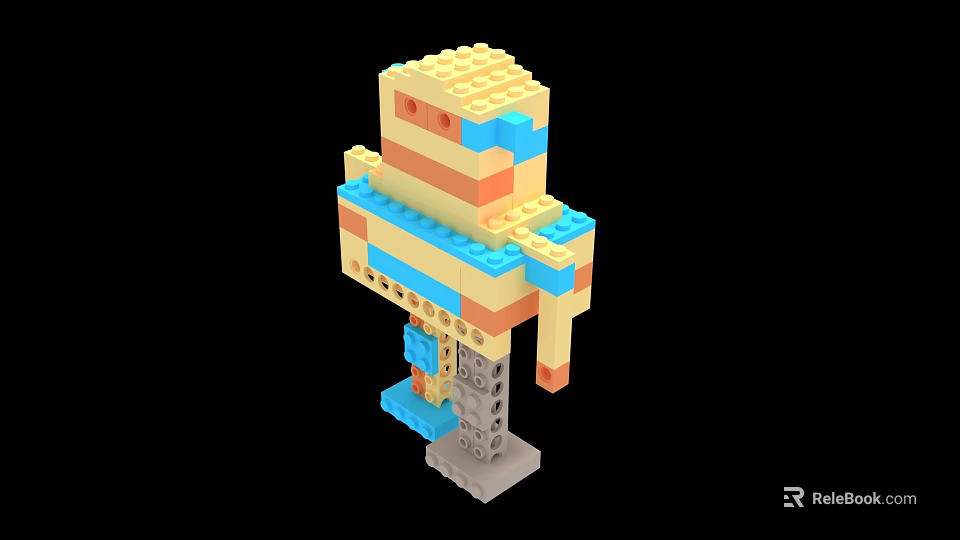 Smart Machine Model Constructed With Colorful Building Blocks And Modular Components 3d model 