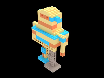 Smart Machine Model Constructed With Colorful Building Blocks And Modular Components 3d model