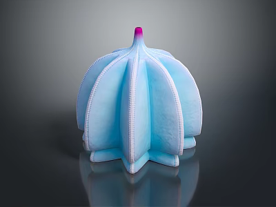 Blue And Pink Petal Shaped Hat With Decorative Stitching Modern Fashion Accessory 3d model