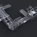 Industrial Equipment Automated Production Line With Conveyor Belts Metal Frames And Machinery Components
