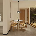 Modern Public Office Space With Open Layout Green Plants Round Lighting And Wooden Partition