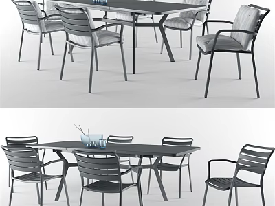 Modern Dining Table And Chairs With Minimalist Design And Comfortable Seats For Home Dining 3d model
