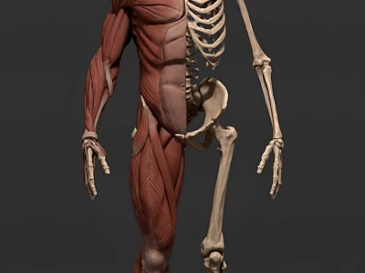 Detailed Human Limb Organs Anatomy Showing Muscle Structure And Bone Framework Details 3d model