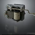 Vintage Metal Electrical Component With Coil Screws And Metal Rod Structure