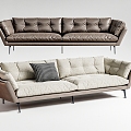 Leather Sofa Double Sofa 3d model