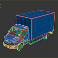Blue Box Truck Commercial Cargo Transport Vehicle With Smooth Exterior Design