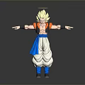 Anime Character With Halo Blonde Hair Orange Top White Pants And Blue Sash