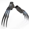 Metallic Hand Claw Weapon With Sharp Blades And Armored Design 3d model