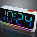 Modern Digital Alarm Clock With Colorful LED Time Display And Control Buttons 3d model