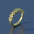 Stylish Leaf Shaped Rings With Gold Silver Tone Arranged In Row On Reflective Surface