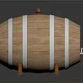 Traditional Wooden Barrel With Metal Hoops Wooden Legs Bung And Tap
