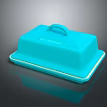 Elegant Turquoise Dinnerware Set with Rectangular Lid and Tray for Dining Table Use