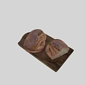 Three Freshly Baked Homemade Bread Loaves on Wooden Cutting Board One Sliced Showing Soft Interior