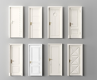 Modern swing door guest room door 3d model