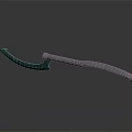Modern Curved Blade Weapon Featuring Yellow Black Handle And Sharp Edge 3d model