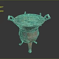Rustic Iron Brazier With Handles Grate And Four Legs Design 3d model