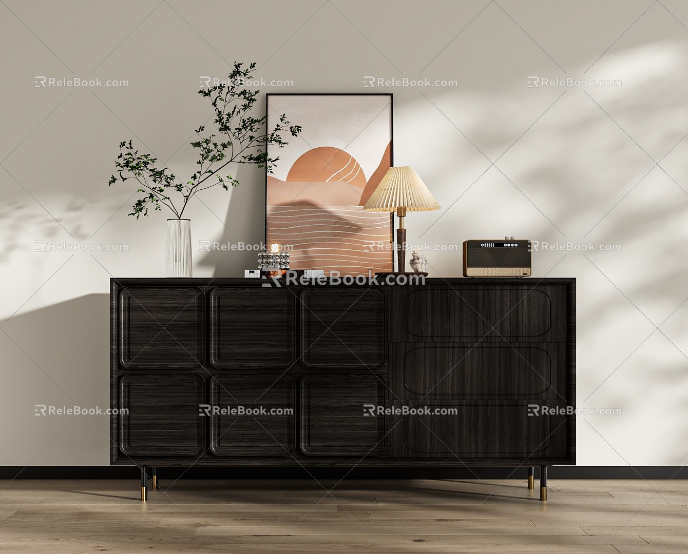 Middle Ancient Entrance Cabinet 3d model