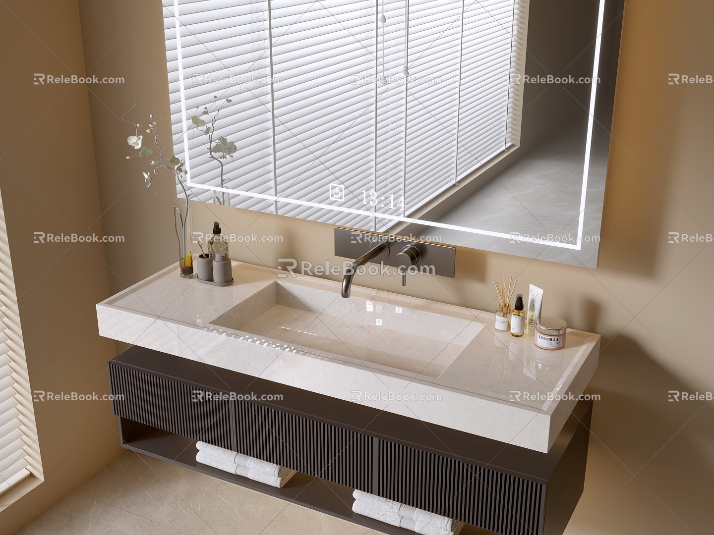 Modern Bathroom Cabinet Bathroom Counter Basin Bathroom Decoration Mirror Cabinet Sink 3d model