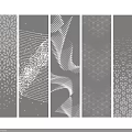 Modern Gray White Wall Panels Featuring Various Decorative Patterns And Textures