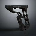 Black Modern Structural Mechanical Part With Hollow Design And Geometric Holes