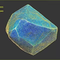 Blue Raw Gemstone Decorative Ornament Set With Polygonal Shape And Natural Texture 3d model