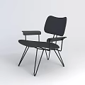 Tech Exhibition Hall Displaying Modern Black Chair With Curved Back And Metal Frame