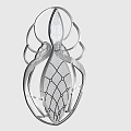 Abstract Decorative Art Piece With Symmetrical Curves And Intricate Grid Pattern Design