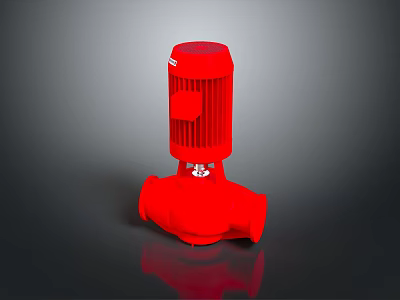 Red Industrial Pump With Sturdy Structure Durable Design And Efficient Performance 3d model