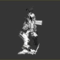 Mecha Warrior Mecha Soldier Machine Armor Mechanical Armor 3d model