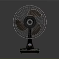 Classic Tabletop Electric Fan With Metal Grill And Control Buttons On Base