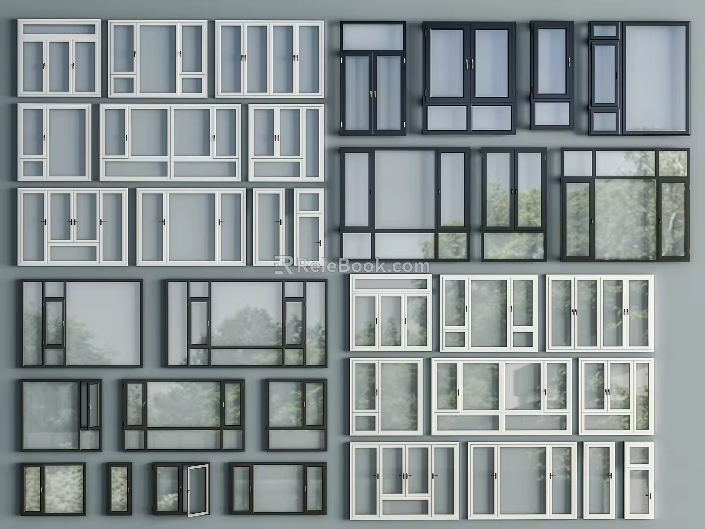 Modern windows combination windows glass windows floor-to-ceiling windows balcony windows bay windows bedroom windows sliding windows casement windows doors and windows 3d model