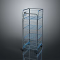 Durable Metal Wire Shelving Unit with Four Tiers and Mobile Wheels for Storage