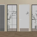 Hinged Doors With Various Glass Panel Patterns For Modern Home Interior Design 3d model