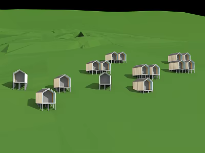 Mountain Cabin Hotel Holiday Cabin 3d model