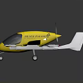 Futuristic Yellow Passenger Aircraft With Multiple Propellers And White Wings Design