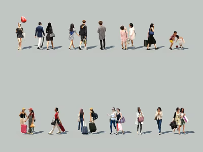 Modern Multiplayer Chinese Asians 3d model Modern Multiplayer Chinese Asians 3d model