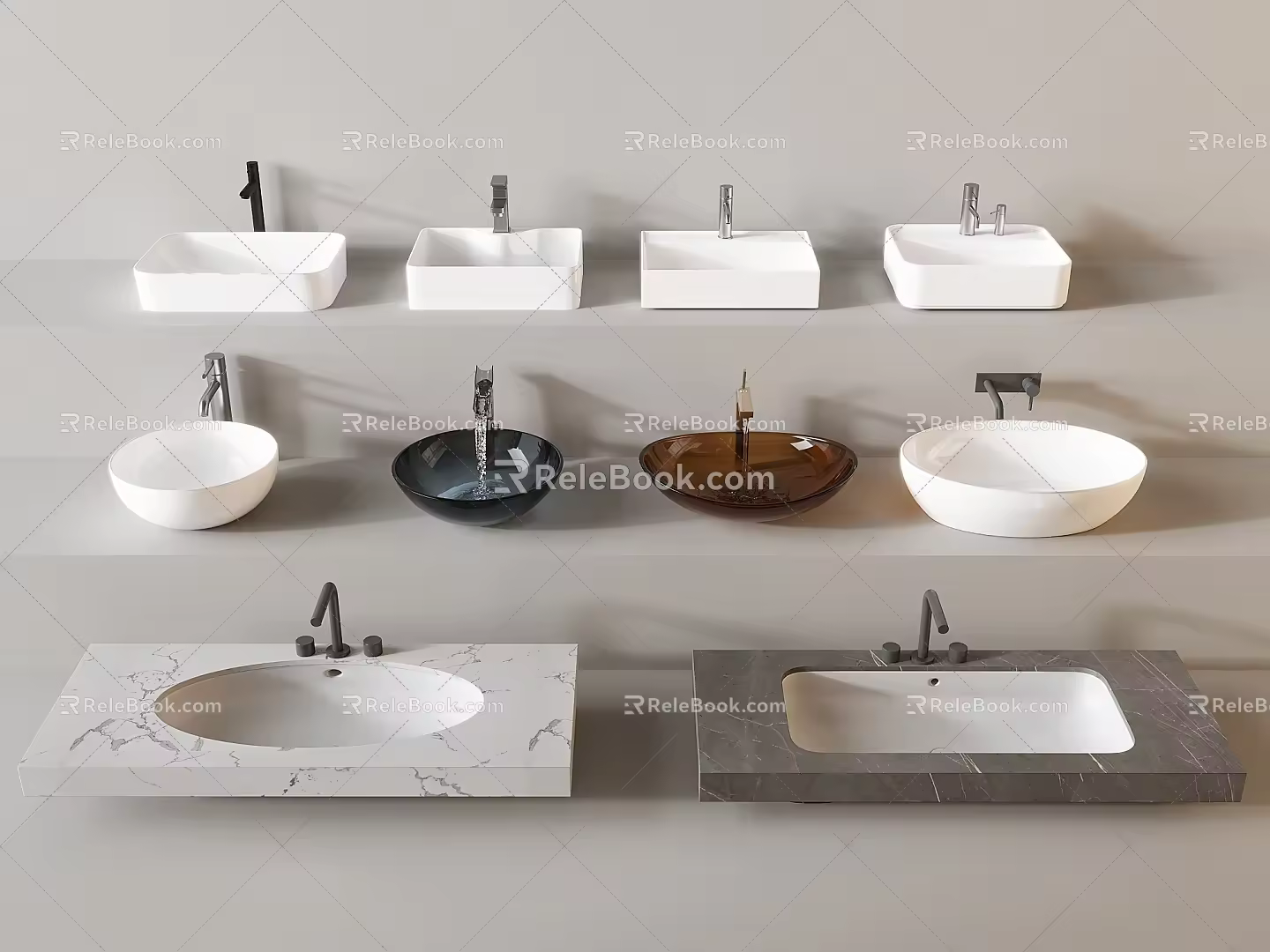 Wash basin wash basin counter basin faucet 3d model