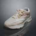 Beige Casual Sports Shoes With Retro Style Mesh Upper And Rubber Sole