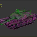 Modern Military Tank With Camouflage Pattern Main Turret Long Cannon And Heavy Tracks