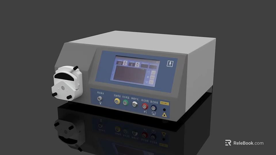 Advanced Medical Device With Digital Display Screen Control Buttons And White Knob 3d model 
