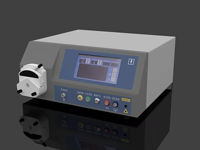 Advanced Medical Device With Digital Display Screen Control Buttons And White Knob 3d model