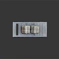 Natural Wooden Platform Featuring Stacked Stone Rolls And Solid Stone Legs Design
